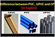 What are the major differences between PVC, UPVC, CPVC